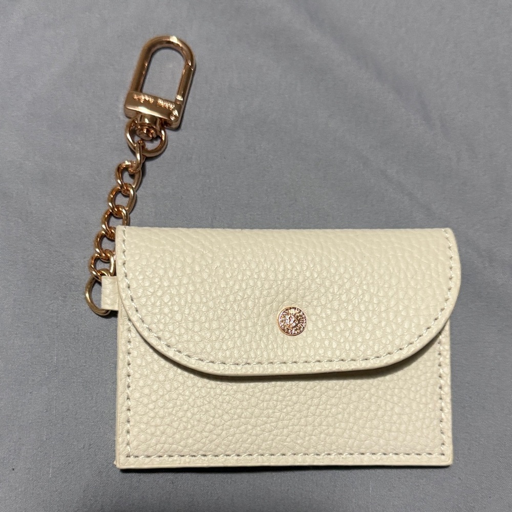 Anne Klein Cream Card Holder with Gold Chain